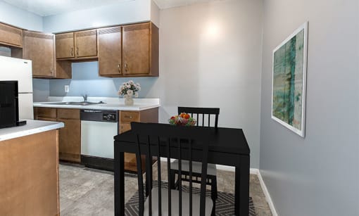 dining room and kitchen