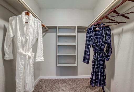 Image of closet with built-in storage spaces