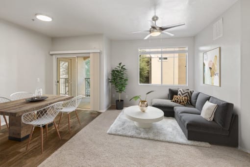 Equestrian Apartment Homes Model Living Room and Dining Room