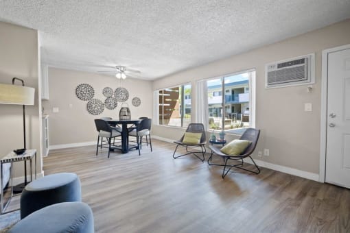 Atrium at West Covina Apartments Model Living Room and Dining Room