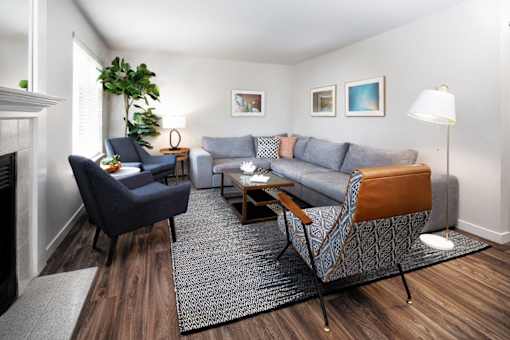 The Lakehouse Apartments Model Living Room