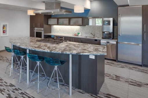 Boathouse Apartments Clubhouse Kitchen and Bar Counter