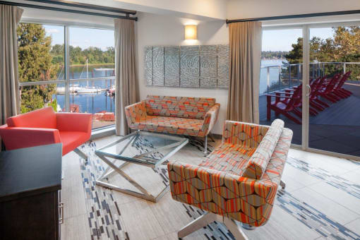 Boathouse Apartments Clubhouse Seating Area