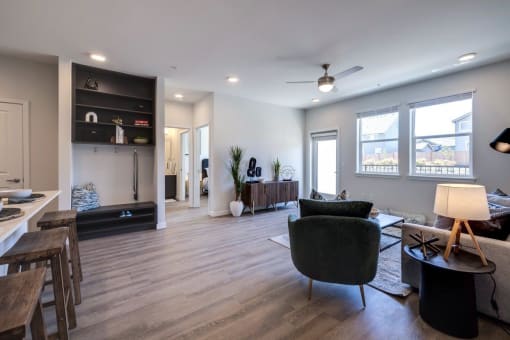 Solace at Rainier Ridge Apartments Model Living Room