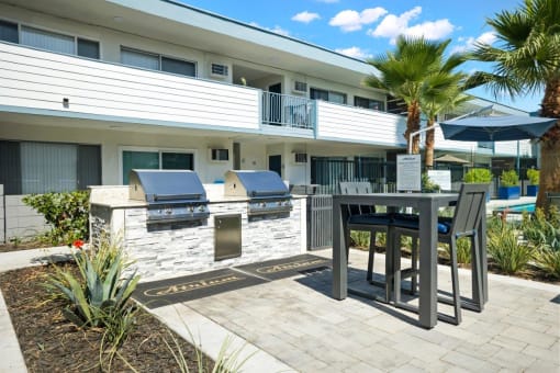 Atrium at West Covina Apartments Outdoor BBQ Grill and Patio