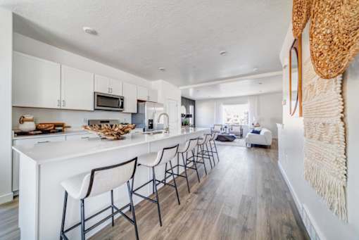 BLVD 120 Townhomes in Pleasant Grove, Utah Model Kitchen with Large Island