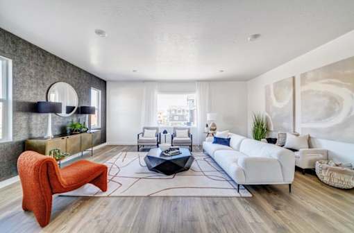 BLVD 120 Townhomes in Pleasant Grove, Utah Model Living Room