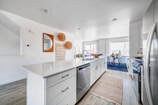 BLVD 120 Townhomes in Pleasant Grove, Utah Model Kitchen with Large Island