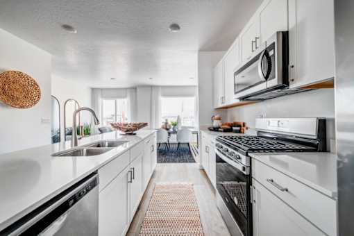 BLVD 120 Townhomes in Pleasant Grove, Utah Model Kitchen with Large Island