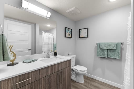 a bathroom with a toilet sink and a mirror