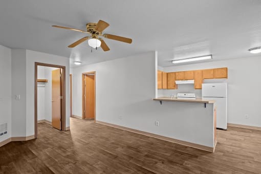 Gilhurst Apartments in Portland, Oregon Living Room and Kitchen