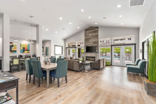 Pioneer Meadows Clubhouse with Kitchenette and Pool View