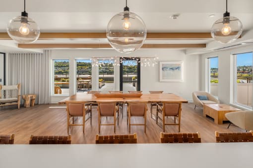 a large dining room with a large table and chairs at Liza Apartments, Seattle, Washington