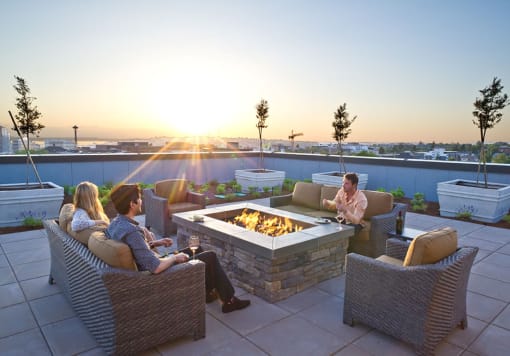 REO Flats Rooftop Firepit with View