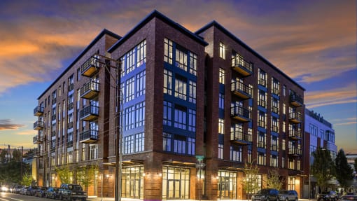 Slabtown Flats Building Exterior At Night(1)