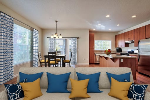 Springwater Crossing Apartments staged living toom