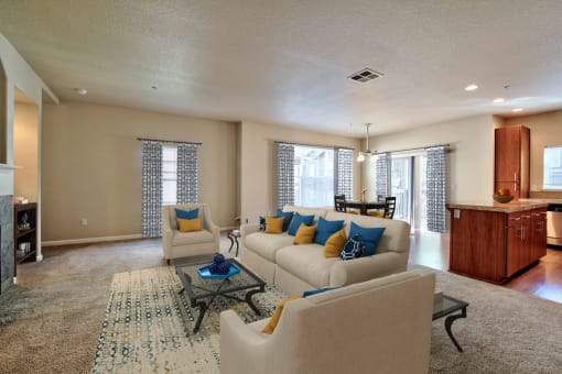 Springwater Crossing Apartments staged living room