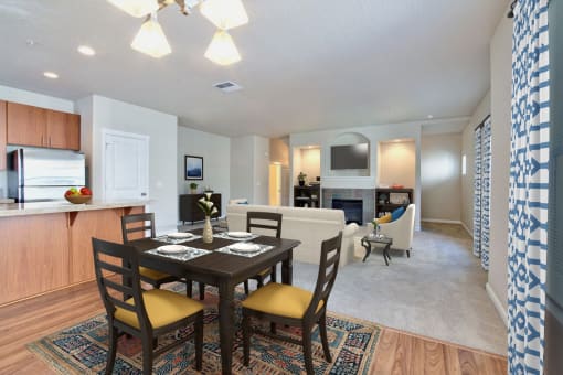 Springwater Crossing Apartments staged dining room