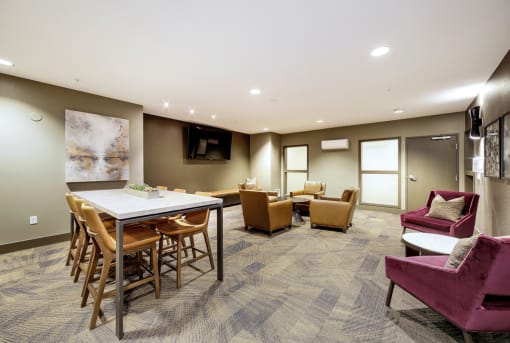 The Hayes on Stone Way Apartments lounge with seating area at The Hayes on Stone Way, Washington