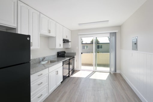 The Mark Apartments in Hayward, California Kitchen with Private Patio