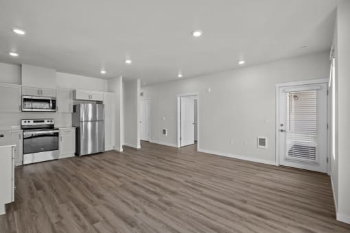 The Vaughn Apartments in Portland, Oregon Living Room and Kitchen