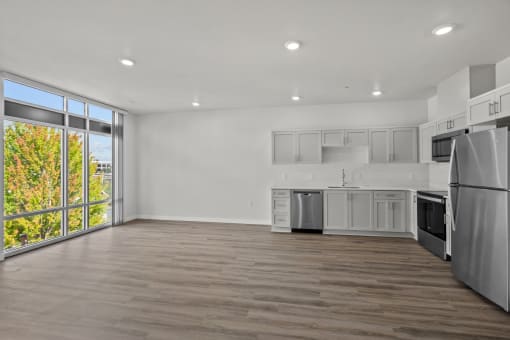 The Vaughn Apartments in Portland, Oregon Kitchen and Living Room