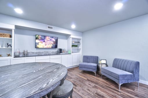 The Groove Apartments Vancouver, Washington Office Additional Seating Area with TV