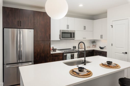 Trovita Rio Apartments in Tempe, Arizona Model Kitchen with Island