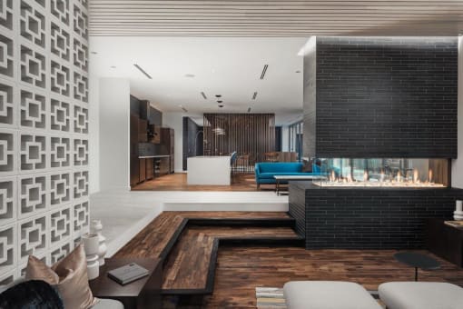 Trovita Rio Apartments in Tempe, Arizona Clubhouse Lounge with Fireplace