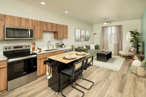 Villa Cielo Cortaro Apartments in Tucson, Arizona Model Kitchen with Island