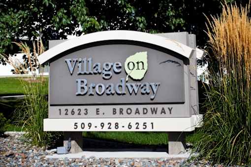 Village on Broadway Apartments in Spokane Valley, Washington Monument Sign