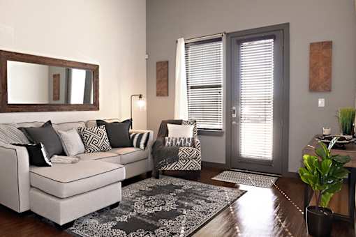 Living room at Epic Apartments, Denton