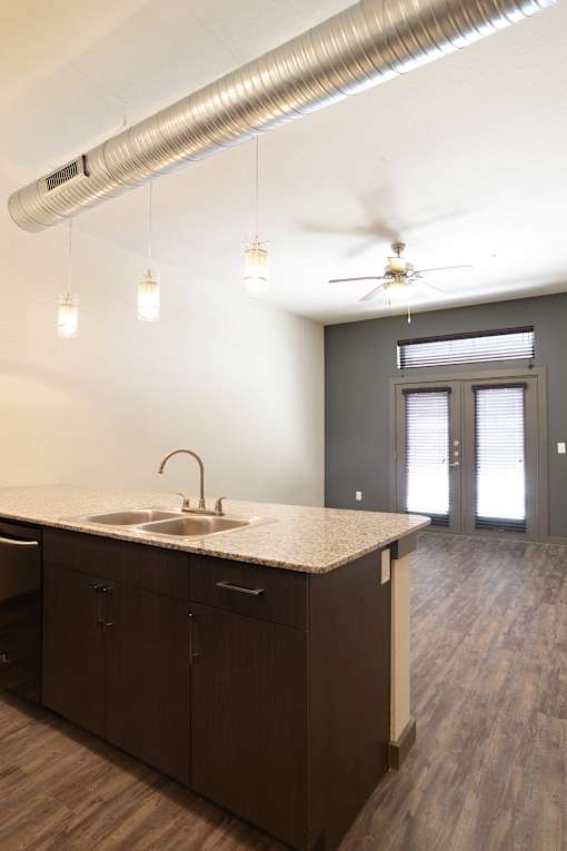 Window at East End Lofts at the Railyard Apartments, Denton, TX