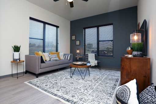 Model Livingroom at The Liberty Lofts, Gainesville, 76240