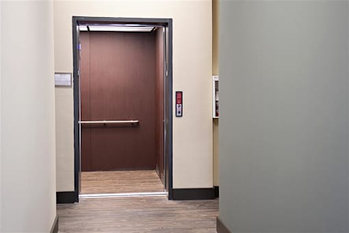 Elevator at H Squared Apartments, Denton, TX
