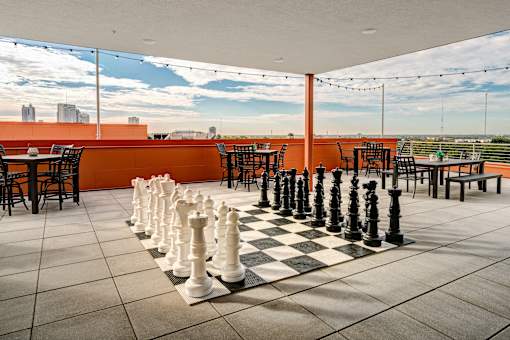 Enjoy a game of chess on the roof top patio at 985 High Apartments, Columbus, 43201