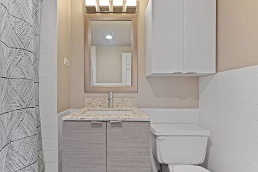 Renovated, sleek and clean bathrooms at CityView on Meridian, Indiana, 46208