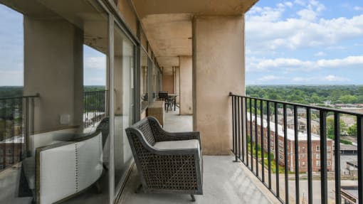 Large private balcony with view of the city at CityView on Meridian, Indiana, 46208