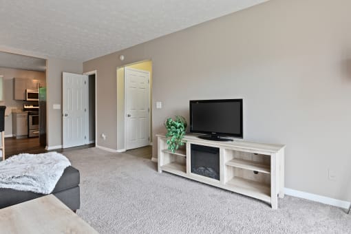 Bright and open living room at Heritage Hill Estates Apartments, Cincinnati, Ohio 45227