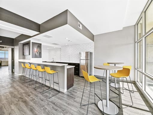 Modern Kitchen in the sky lounge at CityView on Meridian, Indiana, 46208