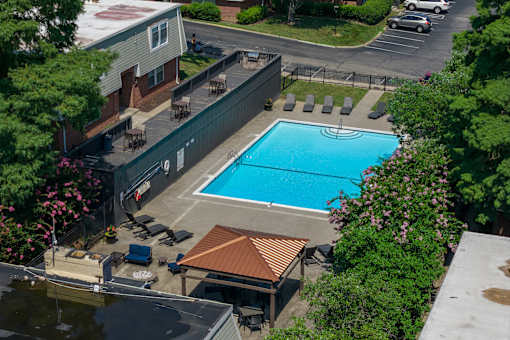 Aerial view of pool at Lexington Square, Lexington, KY, 40502