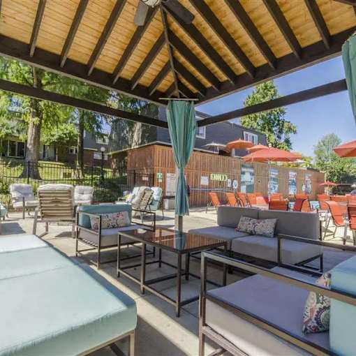 Patio with table at Lexington Square, Kentucky, 40502