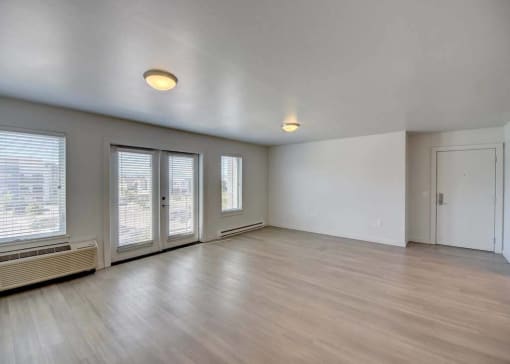 Wood Floor Living Room at West Village at Four Points, Bozeman, 59718