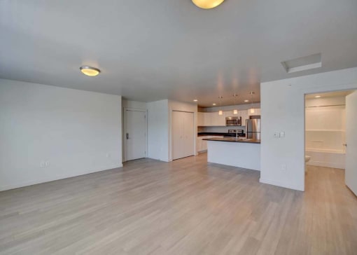 Living Room With Kitchen at West Village at Four Points, Bozeman