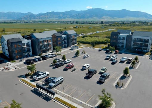 Aerial View Of Parking at West Village at Four Points, Montana, 59718