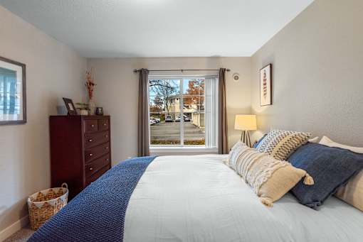 Bedroom With Expansive Window at Copper Run at Reserve, Montana
