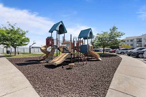The resident playground at Eagles Landing apartments at Eagles Landing Apartments, Ammon, Idaho