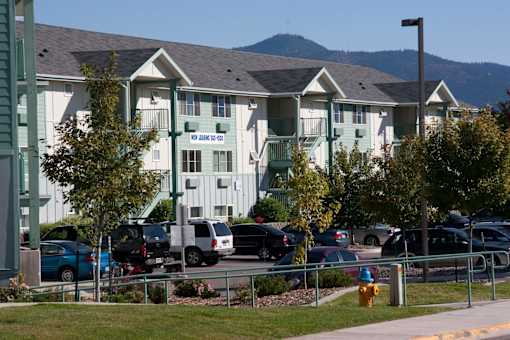 building with a mountain in the background at Great Northern, Missoula, MT 59808