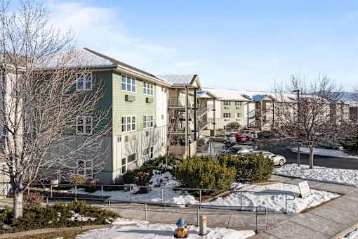 Apartment complex with landscape in the back ground at Great Northern, Missoula, MT