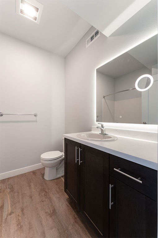 Bathroom interior at The Expo Apartments, Billings, MT, 59106